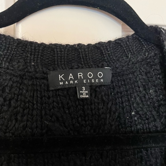 KAROO MARK EISEN Black Knitted Sweater V Neck Vest - Picture 6 of 7